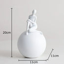 GobekUsa Geometric Base Character Statue Decor - Resin Sculpture for Aesthetic Room Ornaments