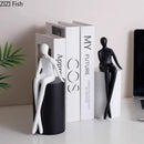 GobekUsa Geometric Base Character Statue Decor - Resin Sculpture for Aesthetic Room Ornaments