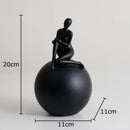 GobekUsa Geometric Base Character Statue Decor - Resin Sculpture for Aesthetic Room Ornaments