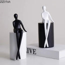 GobekUsa Geometric Base Character Statue Decor - Resin Sculpture for Aesthetic Room Ornaments