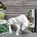 Modern black & white geometric bull sculpture living room decor by Decorbites