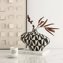 GobekUsa Geometric Diamond Ceramic Vase for Home Decoration and Flower Arrangement