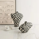 GobekUsa Geometric Diamond Ceramic Vase for Home Decoration and Flower Arrangement