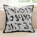 Modern black & white geometric jacquard cushion cover living room by Decorbites