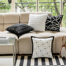 Modern black & white geometric jacquard cushion cover living room by Decorbites