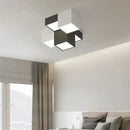 GobekUsa Geometric LED Ceiling Light for Modern Bedroom, Study Room - Black/White Luxe Design
