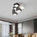 GobekUsa Geometric LED Ceiling Light for Modern Bedroom, Study Room - Black/White Luxe Design