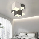 GobekUsa Geometric LED Ceiling Light for Modern Bedroom, Study Room - Black/White Luxe Design