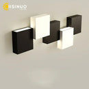 GobekUsa Geometric LED Wall Sconce Black White Light for Living Room Bedroom Hallway