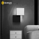 GobekUsa Geometric LED Wall Sconce Black White Light for Living Room Bedroom Hallway