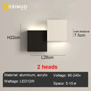GobekUsa Geometric LED Wall Sconce Black White Light for Living Room Bedroom Hallway