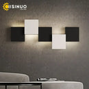 GobekUsa Geometric LED Wall Sconce Black White Light for Living Room Bedroom Hallway
