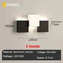 GobekUsa Geometric LED Wall Sconce Black White Light for Living Room Bedroom Hallway