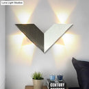 GobekUsa Modern LED Bedroom Wall Light with Geometric Metal Shade in Warm/White Light - Black & White