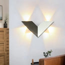 GobekUsa Modern LED Bedroom Wall Light with Geometric Metal Shade in Warm/White Light - Black & White