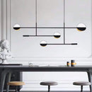 GobekUsa Contemporary Black Pendant Light with Metal Disc Island Lighting - 4 Bulbs - Distinctive Finish