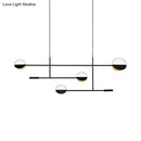GobekUsa Contemporary Black Pendant Light with Metal Disc Island Lighting - 4 Bulbs - Distinctive Finish