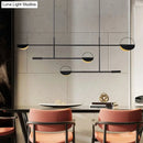 GobekUsa Contemporary Black Pendant Light with Metal Disc Island Lighting - 4 Bulbs - Distinctive Finish