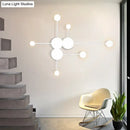 GobekUsa Modern Black/White Sputnik LED Wall Sconce Light Fixture with Acrylic Lamp Shades - 2/3/6 Lights in Warm/White