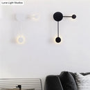 GobekUsa Modern Black/White Sputnik LED Wall Sconce Light Fixture with Acrylic Lamp Shades - 2/3/6 Lights in Warm/White