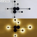 GobekUsa Modern Black/White Sputnik LED Wall Sconce Light Fixture with Acrylic Lamp Shades - 2/3/6 Lights in Warm/White
