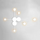 GobekUsa Modern Black/White Sputnik LED Wall Sconce Light Fixture with Acrylic Lamp Shades - 2/3/6 Lights in Warm/White