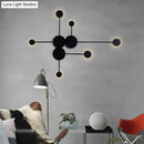 GobekUsa Modern Black/White Sputnik LED Wall Sconce Light Fixture with Acrylic Lamp Shades - 2/3/6 Lights in Warm/White