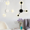 GobekUsa Modern Black/White Sputnik LED Wall Sconce Light Fixture with Acrylic Lamp Shades - 2/3/6 Lights in Warm/White
