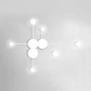 GobekUsa Modern Black/White Sputnik LED Wall Sconce Light Fixture with Acrylic Lamp Shades - 2/3/6 Lights in Warm/White