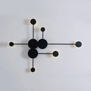 GobekUsa Modern Black/White Sputnik LED Wall Sconce Light Fixture with Acrylic Lamp Shades - 2/3/6 Lights in Warm/White