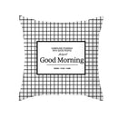 Modern black & white geometry letters cushion cover living room by Decorbites