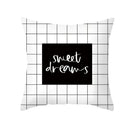 Modern black & white geometry letters cushion cover living room by Decorbites