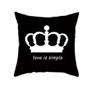 Modern black & white geometry letters cushion cover living room by Decorbites