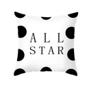 Modern black & white geometry letters cushion cover living room by Decorbites