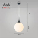 GobekUsa Glass Ball LED Pendant Lights for Modern Living Room, Black/White Horn Fixtures