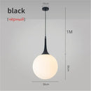 GobekUsa Glass Ball LED Pendant Lights for Modern Living Room, Black/White Horn Fixtures