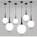 GobekUsa Glass Ball LED Pendant Lights for Modern Living Room, Black/White Horn Fixtures