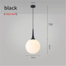 GobekUsa Glass Ball LED Pendant Lights for Modern Living Room, Black/White Horn Fixtures