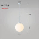 GobekUsa Glass Ball LED Pendant Lights for Modern Living Room, Black/White Horn Fixtures