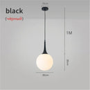GobekUsa Glass Ball LED Pendant Lights for Modern Living Room, Black/White Horn Fixtures