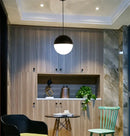 GobekUsa Glass Ball Pendant Lights: Black 15/20cm LED Hanging Lamps for Kitchen Living Room