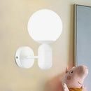 GobekUsa Modern White Wall Lamp with Globe Shade, Capsule Body - Metal & Glass Wall Light for Meeting Room
