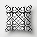 Modern black white & gold geometric stripes pillowcase living room by Decorbites