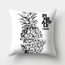 Modern black white & gold geometric stripes pillowcase living room by Decorbites