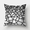 Modern black white & gold geometric stripes pillowcase living room by Decorbites