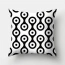 Modern black white & gold geometric stripes pillowcase living room by Decorbites