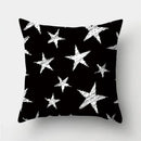 Modern black white & gold geometric stripes pillowcase living room by Decorbites