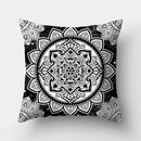 Modern black white & gold geometric stripes pillowcase living room by Decorbites