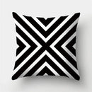 Modern black white & gold geometric stripes pillowcase living room by Decorbites