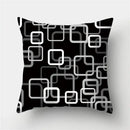 Modern black white & gold geometric stripes pillowcase living room by Decorbites